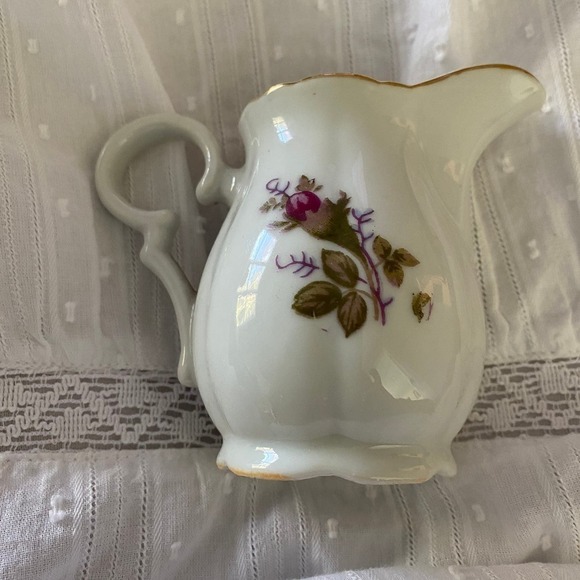 Royal Sealy Japan Creamer Purple Floral Miniature - Picture 2 of 5